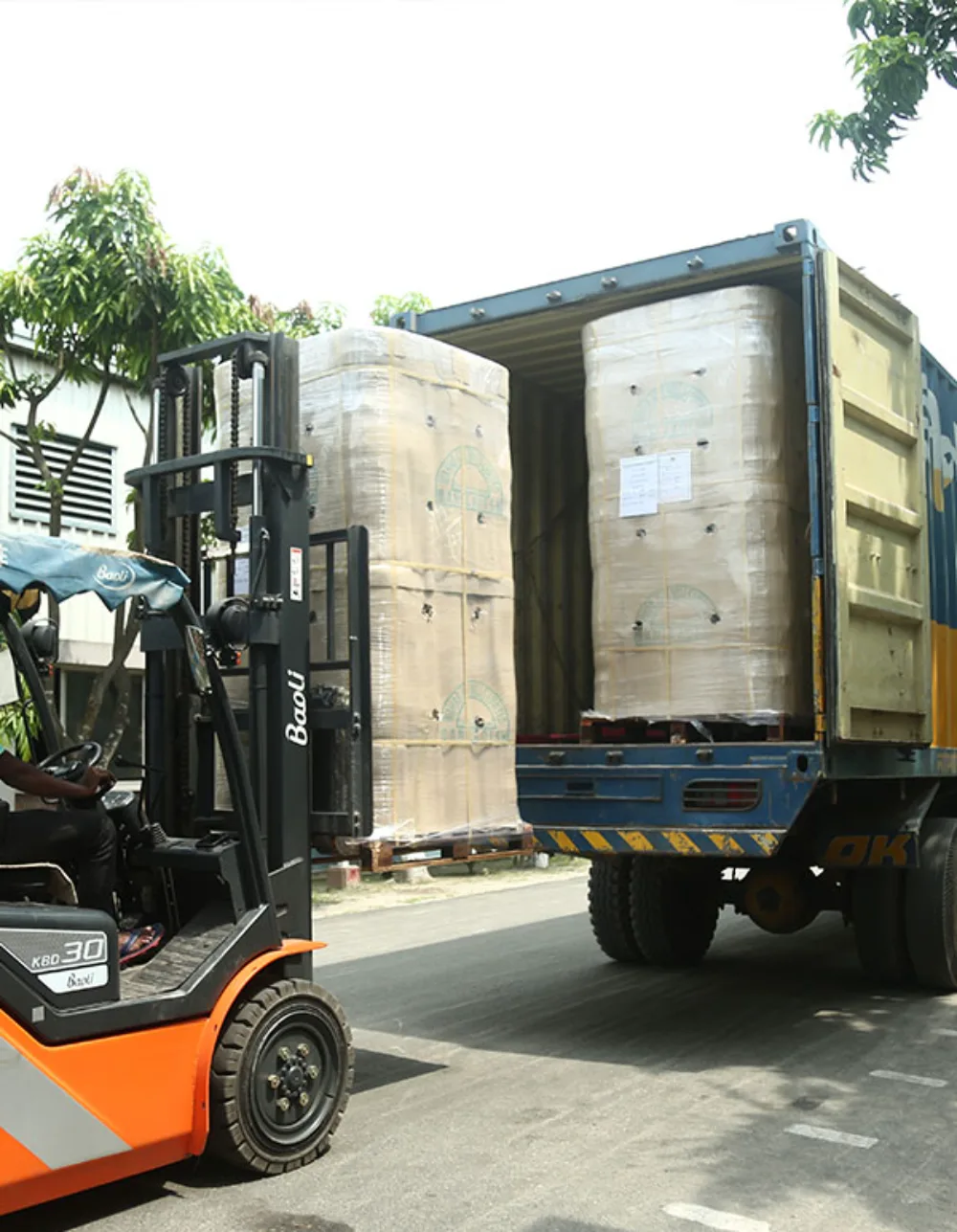 Jute products loaded for export from Bangladesh to Russia